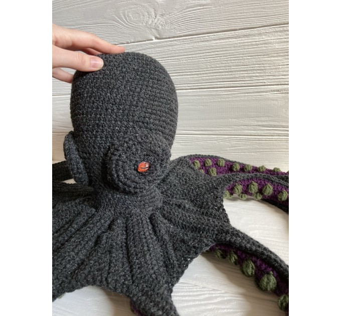 Large stuffed octopus black
