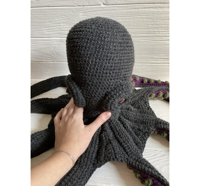 Large stuffed octopus black