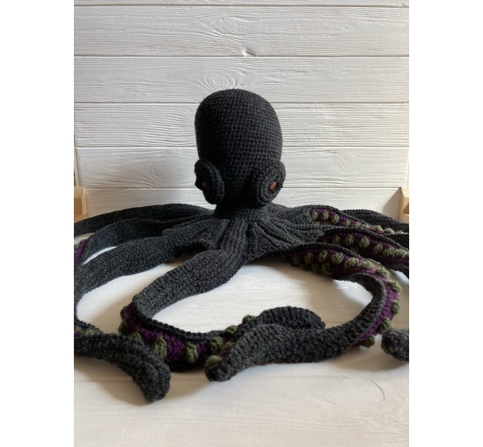 Large stuffed octopus black