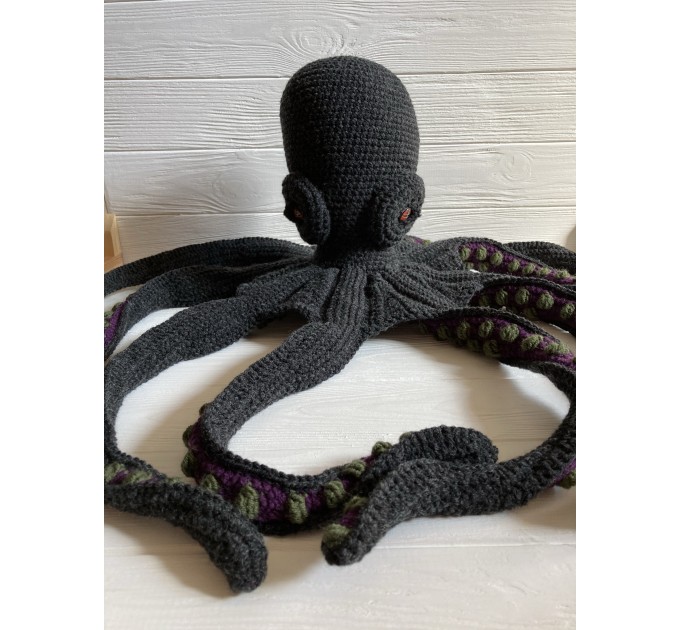 Large stuffed octopus black