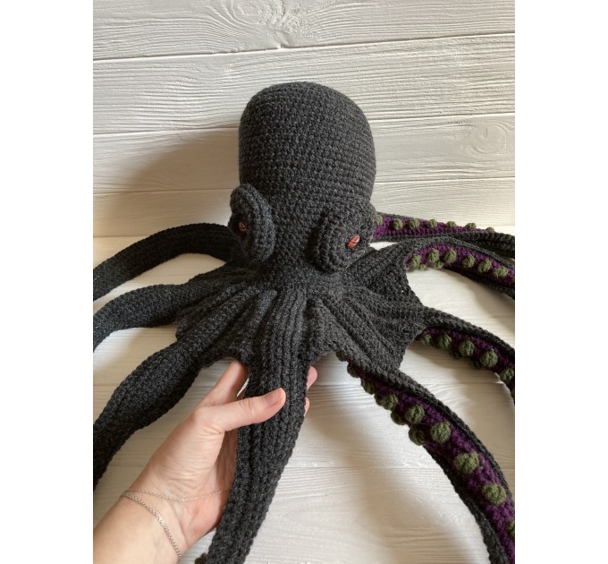 Large stuffed octopus black