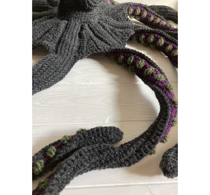 Large stuffed octopus black