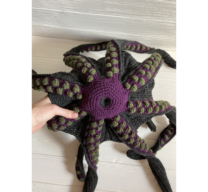 Large stuffed octopus black