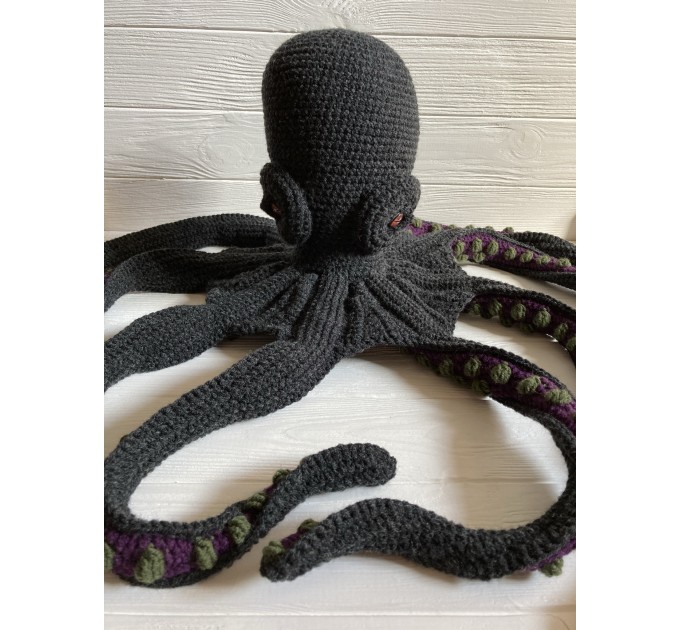 Large stuffed octopus black