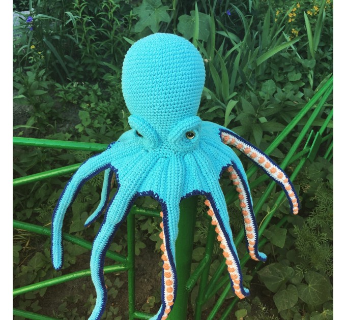 Big stuffed octopus blue