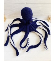 Large stuffed octopus dark blue