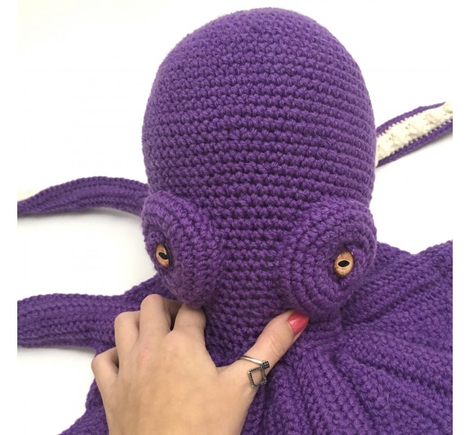 Large stuffed octopus purple