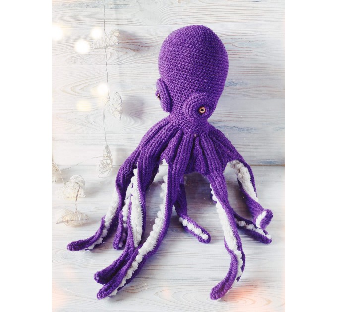 Large stuffed octopus purple