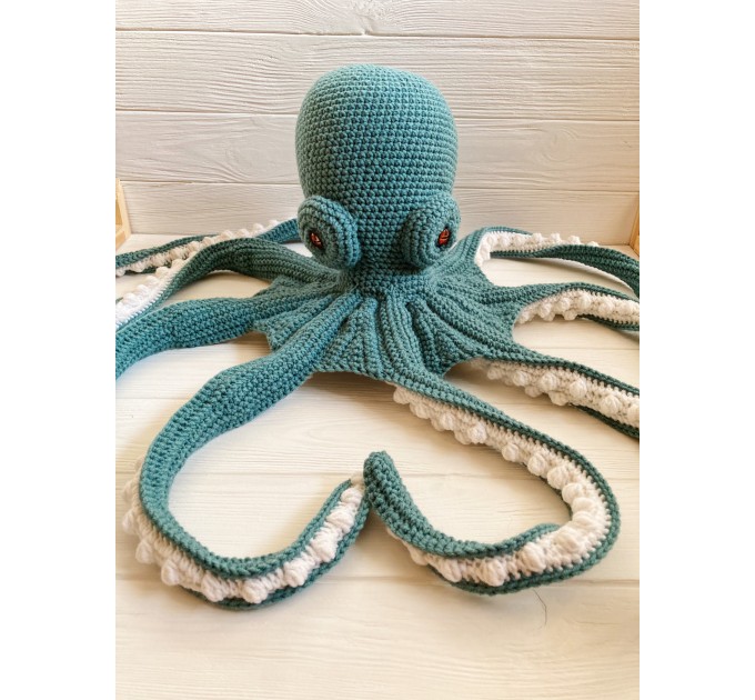 Large stuffed octopus teal