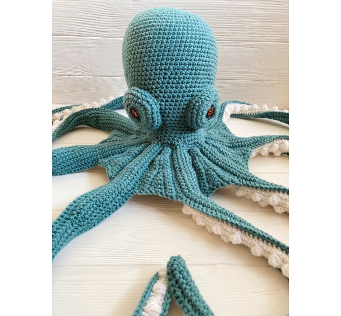 Large stuffed octopus teal