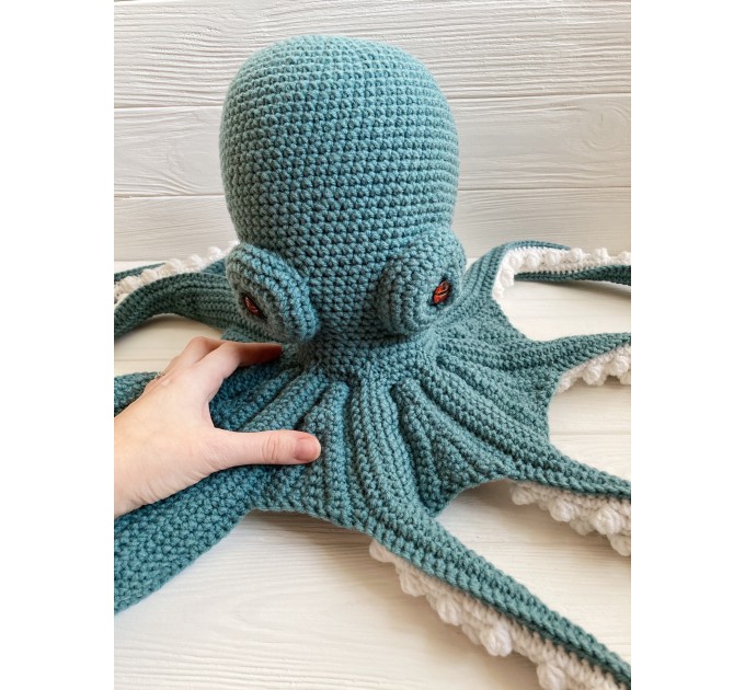 Large stuffed octopus teal