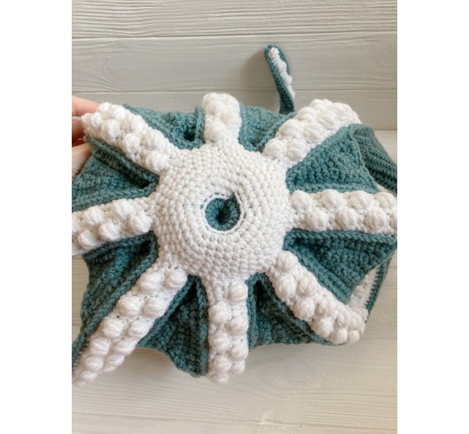 Large stuffed octopus teal