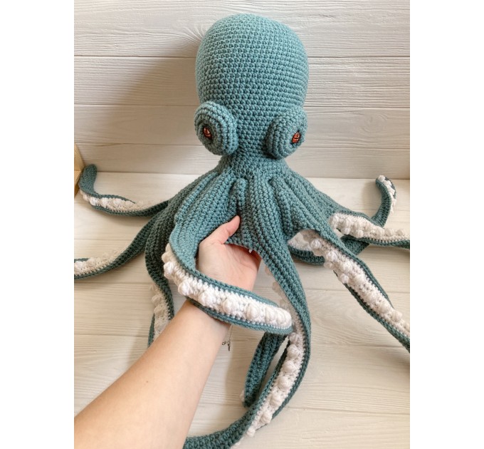 Large stuffed octopus teal