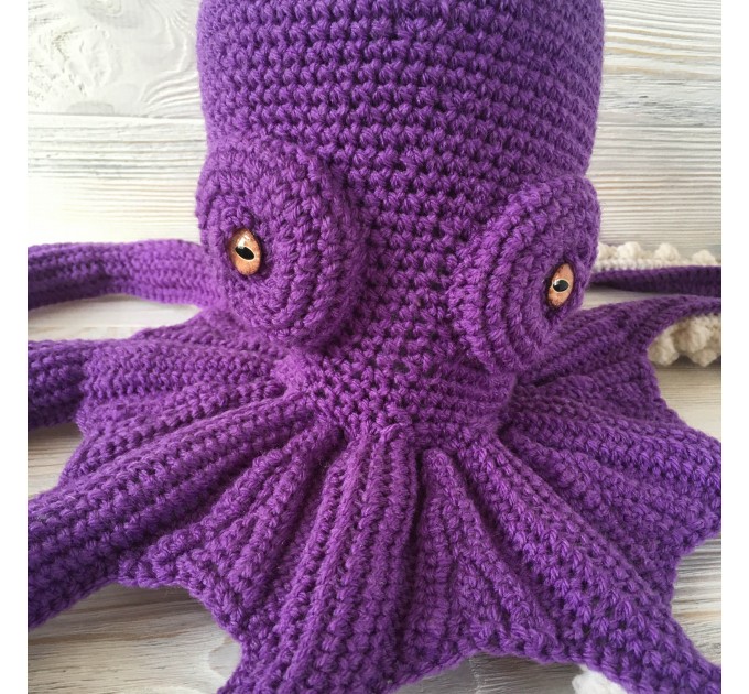 Large stuffed octopus purple