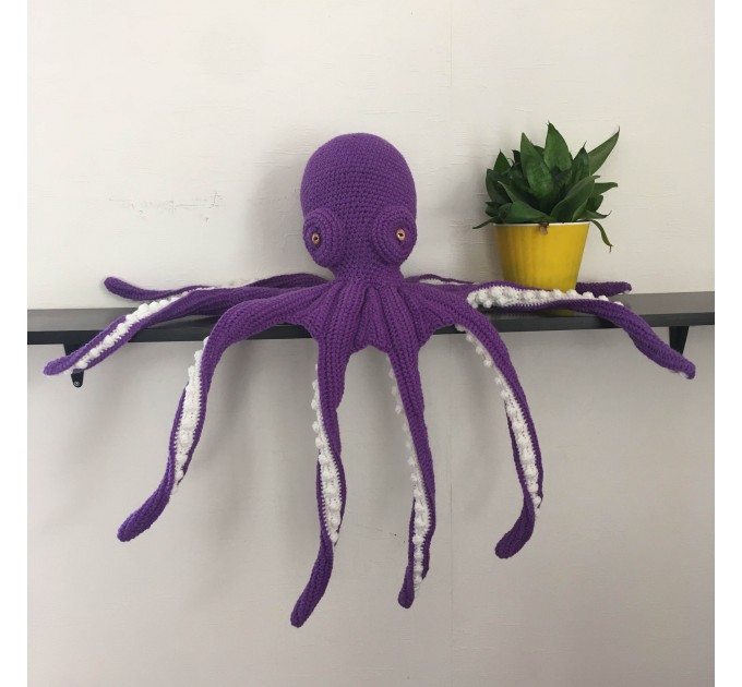 Large stuffed octopus purple