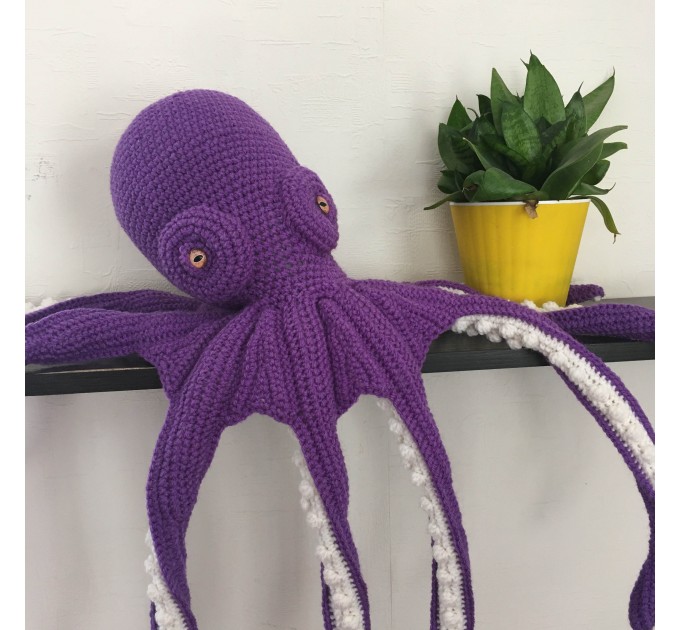 Large stuffed octopus purple