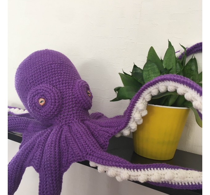 Large stuffed octopus purple