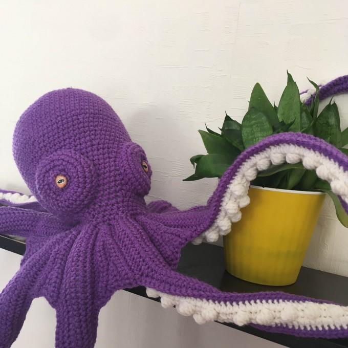 Purple stuffed octopus