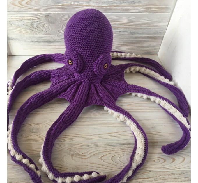 Large stuffed octopus purple