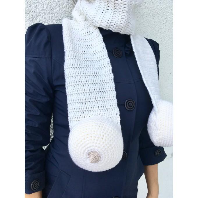 crochet scarf with boobs