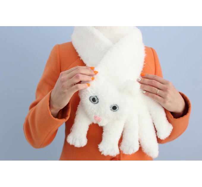 White cat scarf