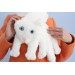 white fluffy cat scarf