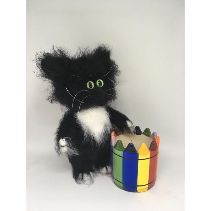 fluffy black cat