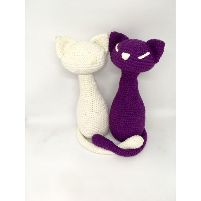 white and purple cats