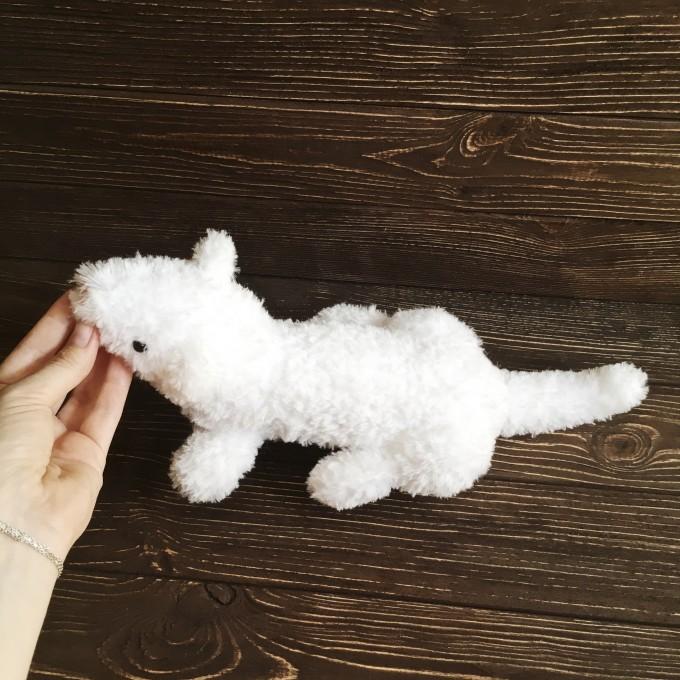 stuffed white ferret toy