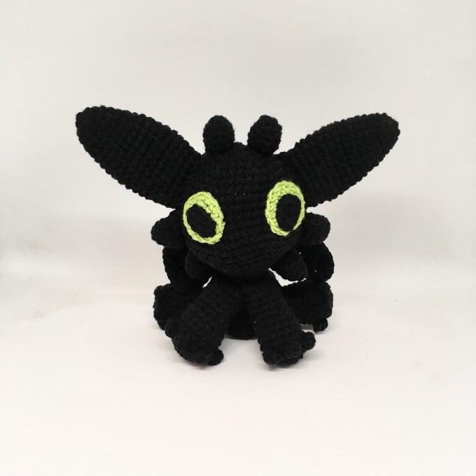 stuffed black dragon